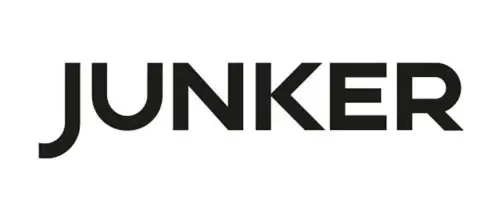 Schwarz-weißer Text mit dem Wort 'JUNKER' in Großbuchstaben auf weißem Hintergrund.